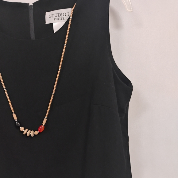 Studio I Petite Black Sleeveless Shift Dress 12P - Picture 6 of 7